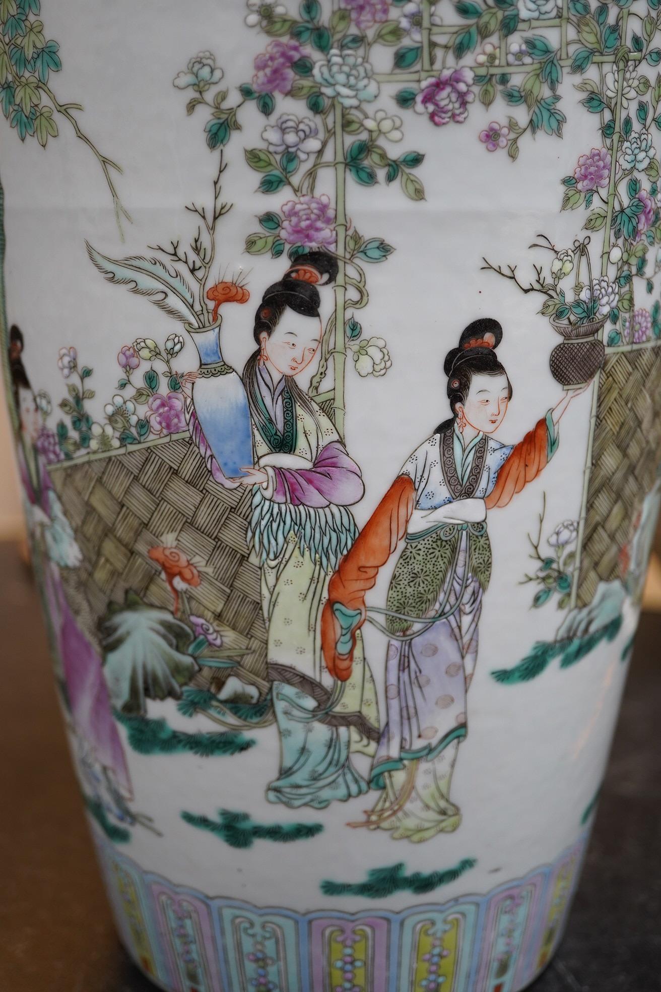 A good Chinese famille rose ‘Four Beauties’ baluster vase, late 19th century